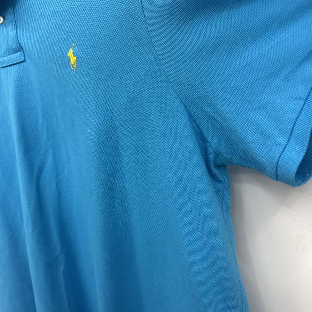 Polo Ralph Lauren Mens XXL TTG Blue Polo Shirt Classic Fit Yellow Pony Logo - Picture 5 of 9